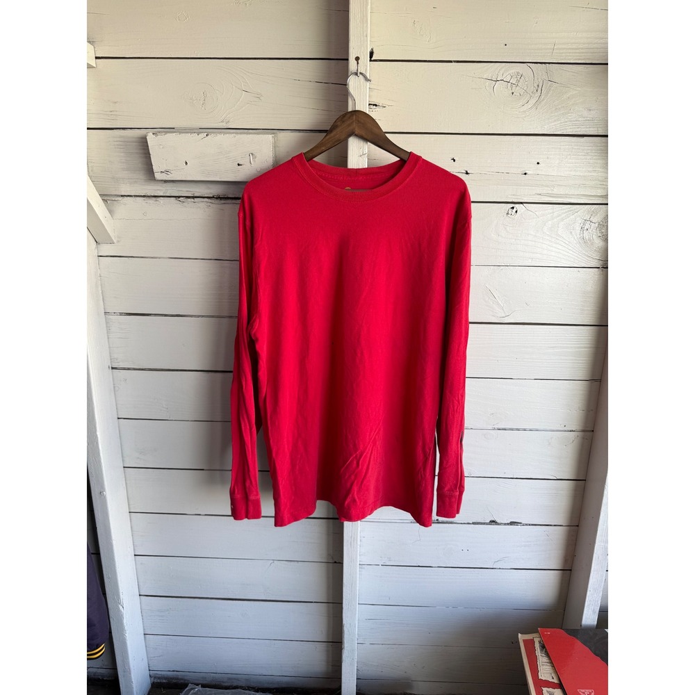 Carhartt Mens Long Sleeve Graphic Logo T-Shirt Red Original Fit Size M Workwear